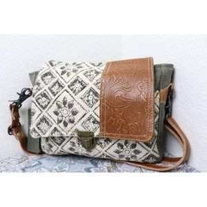 Myra Bag Purse Messenger Bag Canvas Purse Leather Purse